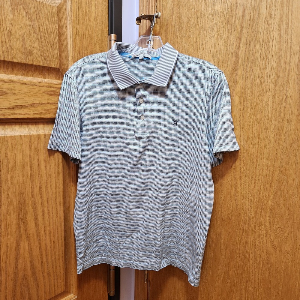 Montagut Men's Striped Polo Shirt Blue White Black Size 48 170/88A